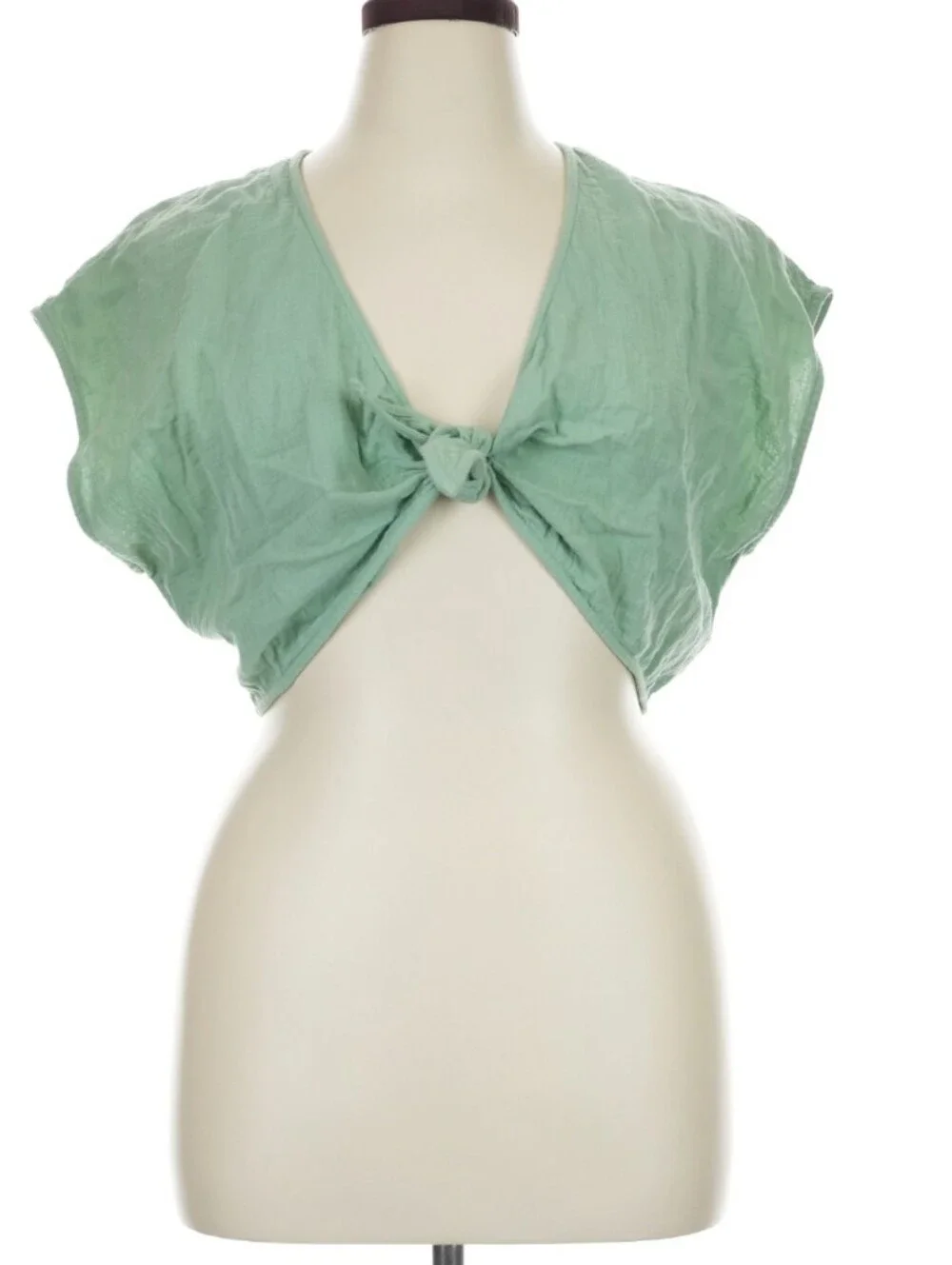 NWT Madewell Sage Green Tie Front Cropped Shrug Bolero Size Large